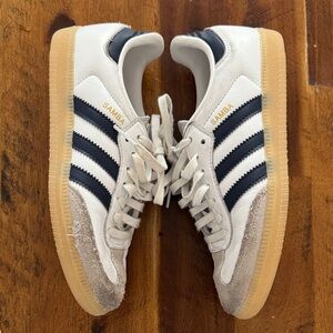 Adidas Samba White and Navy 3.5